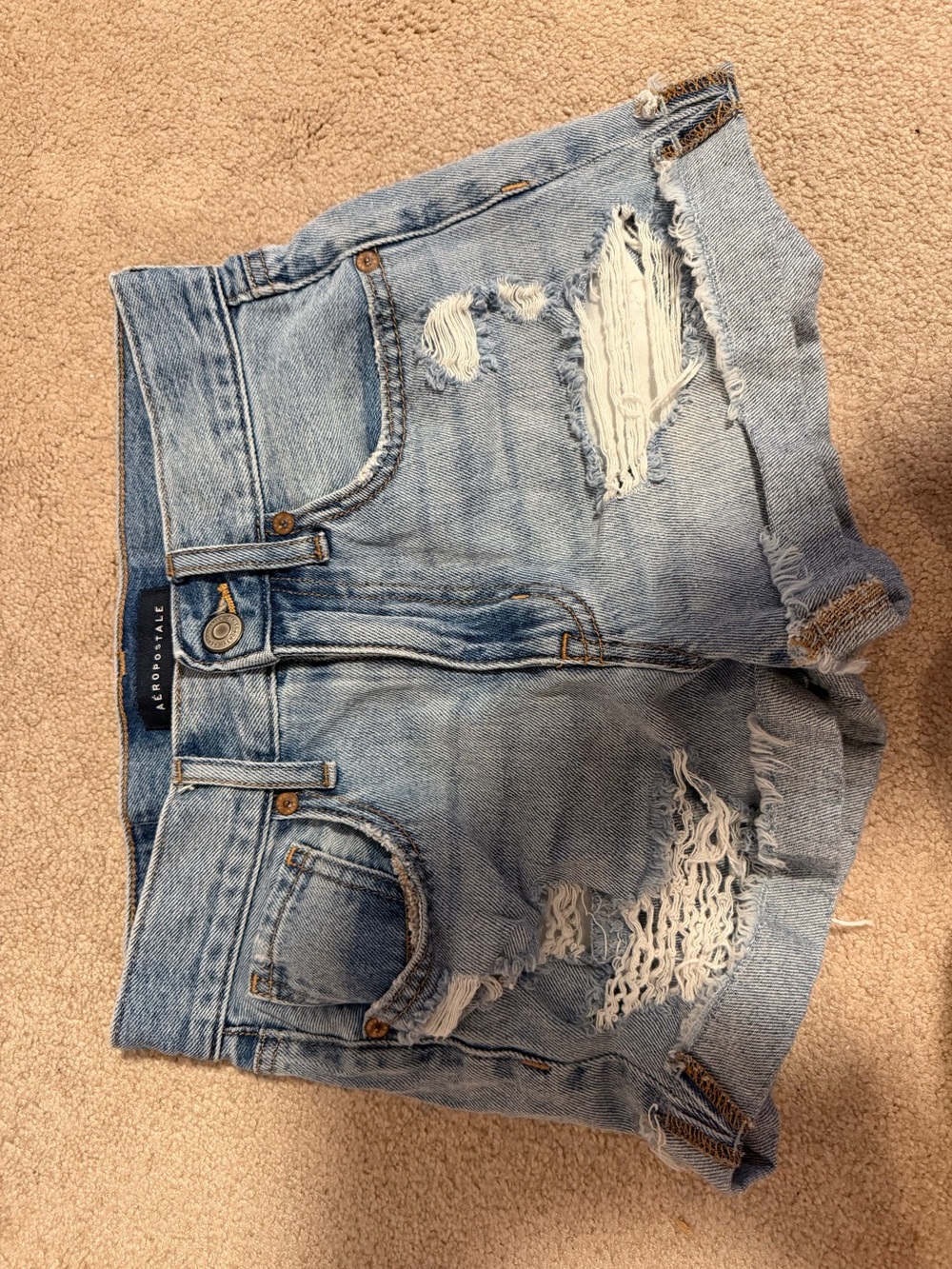 Aeropostale Light Blue Mom Shorts with Button Front